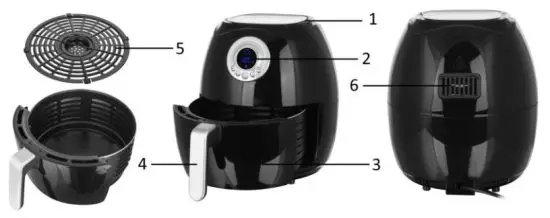 emerio AF-116131.1 Smart Fryer - PARTS DESCRIPTION