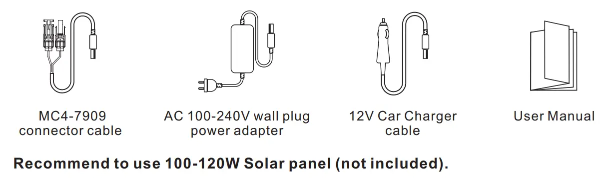 Shenzhen Intelligent Energy G500 Portable Power Station User Manual - G500 ACCESSORY LIST