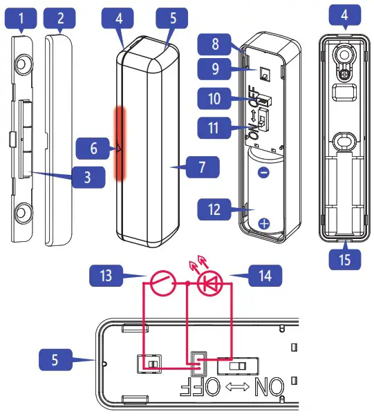 U PROX WDC Wireless Magnetic DoorWindow Contact Detector - WINDOW CONTACT