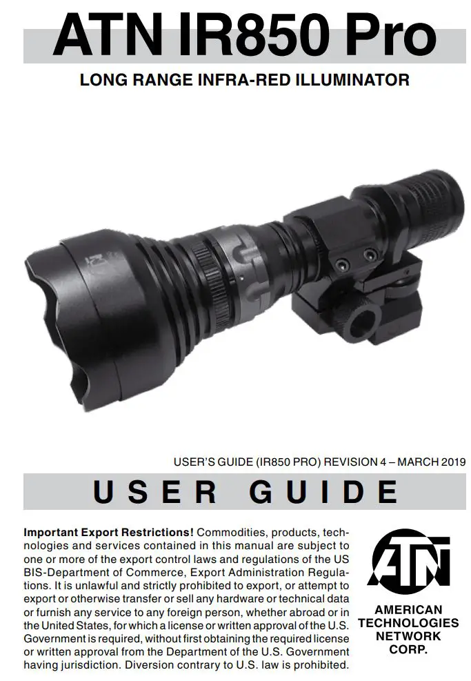 ATN Long Range Infra-Red Illuminator User Guide