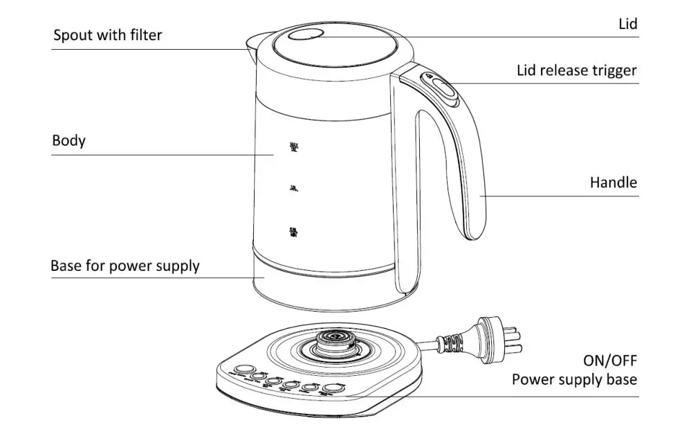 anko LD-K1045 Cordless Water Kettle - overview