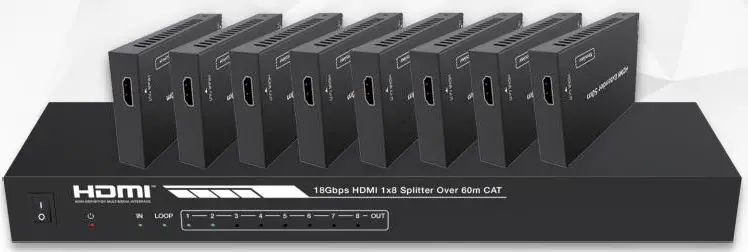 J-Tech-Digital-JTD-190-1x8-HDMI-2.0-Splitter-Extender-