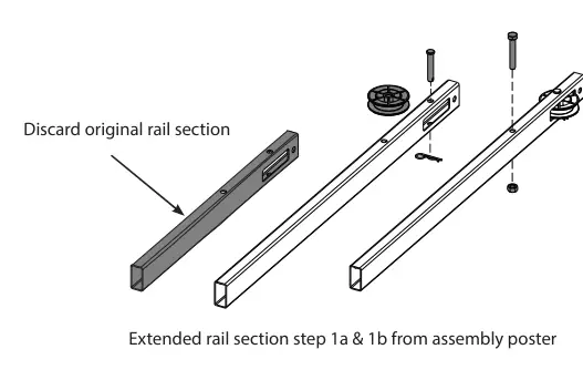 GENIE 39027R Garage Door Opener Rail Extension Kit 1