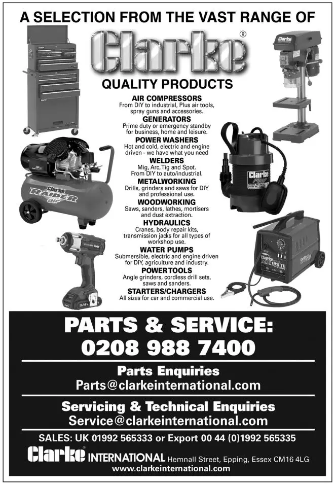 Clarke CW40 Parts Washer Instruction Manual - Others Product