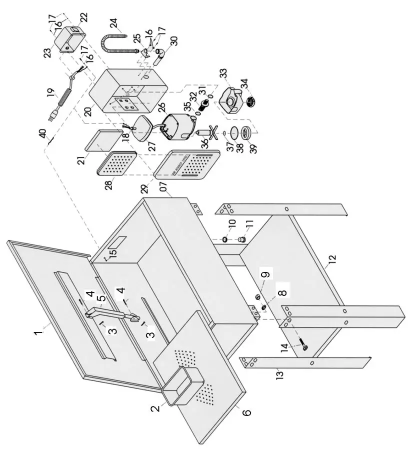 Clarke CW40 Parts Washer Instruction Manual - PARTS DIAGRAM
