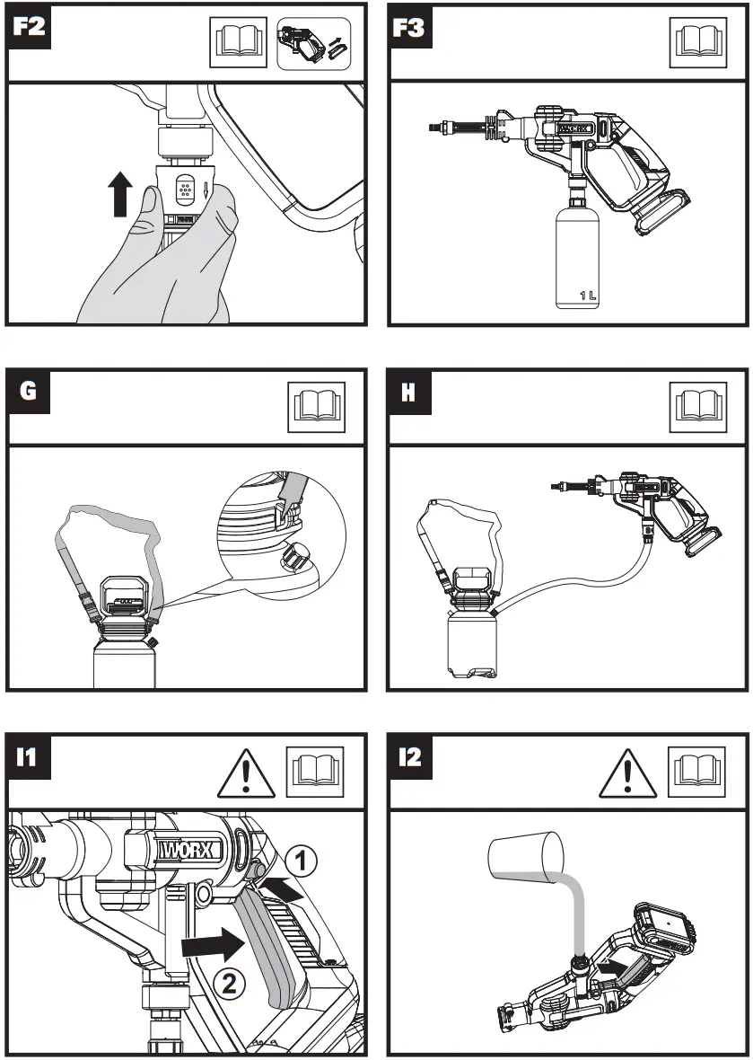 WORX WP650E 20V Sanitizing Pressure Washer - 4