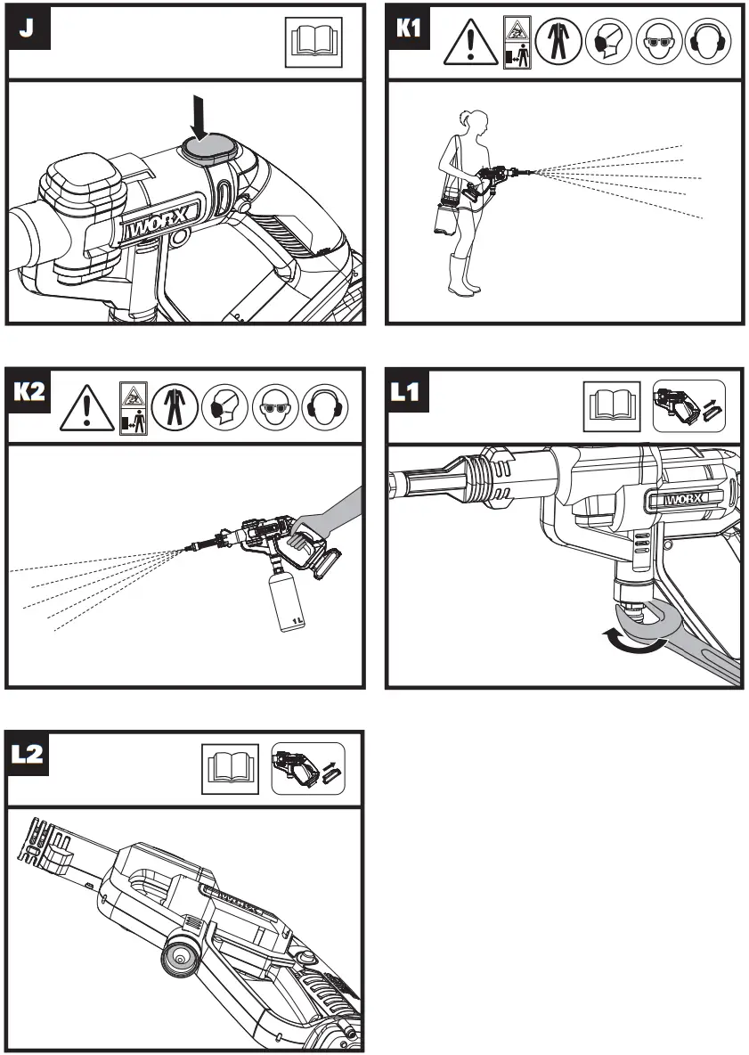 WORX WP650E 20V Sanitizing Pressure Washer - 5