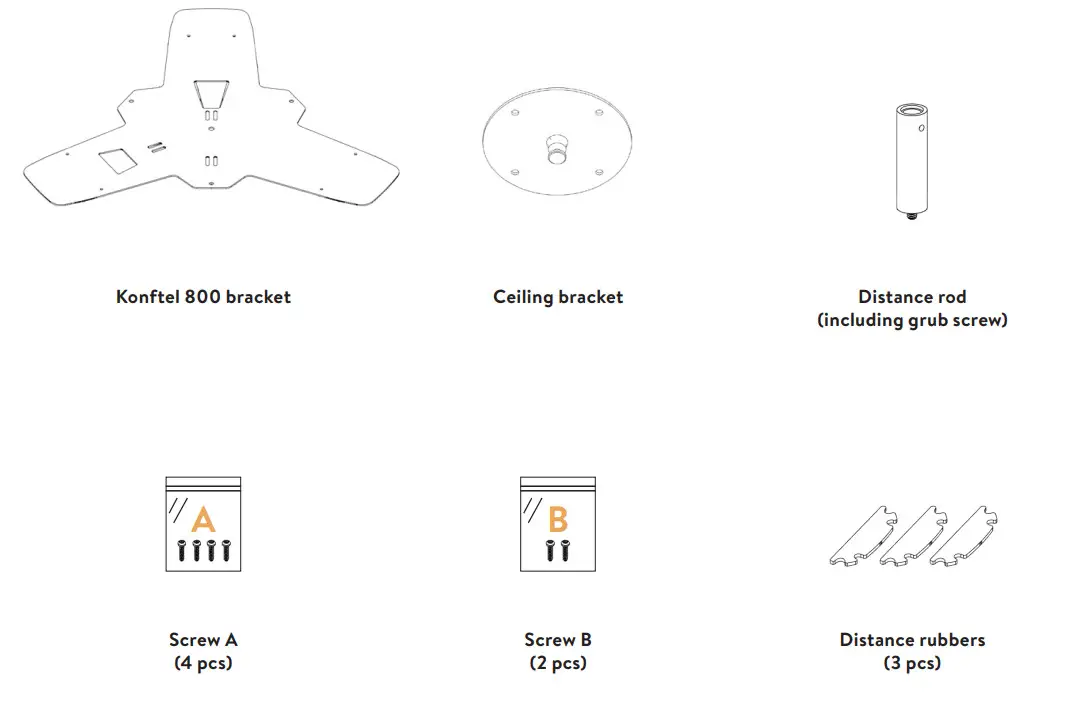 Konftel 800 Ceiling Mount Kit - Figure 1