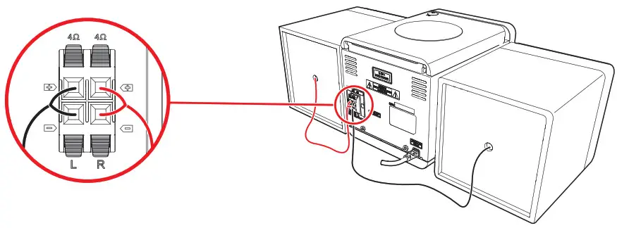NIKKEI NMC306 Microset - Connect the speakers to the appliance