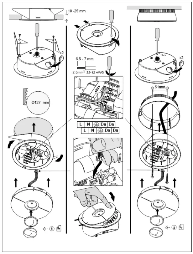 Whitecroft lighting Florin E3 Wireless Installation Leaflet - Commissioning phase table