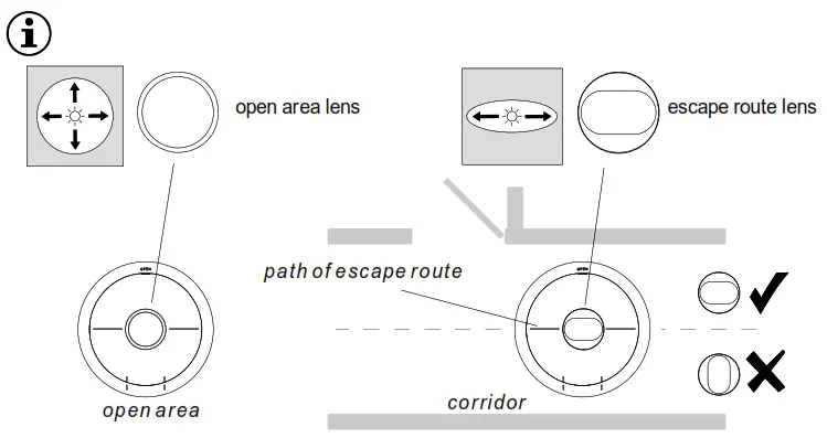 Whitecroft lighting Florin E3 Wireless Installation Leaflet - corridor
