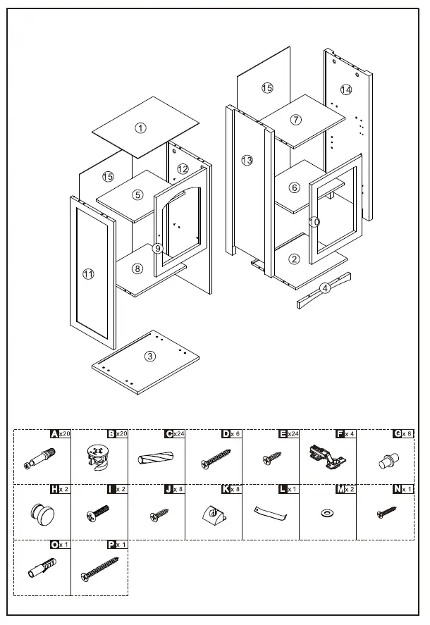 UNBRANDED AYBSZHD1447 Linen Cabinet fig 1