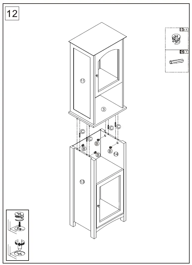 UNBRANDED AYBSZHD1447 Linen Cabinet fig 8