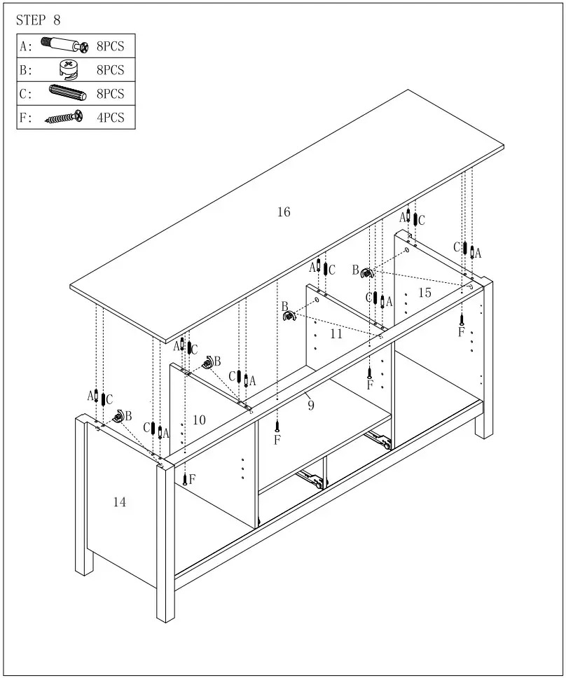GOOD GRACIOUS TVSJH017 WNT HD Walnut TV Stand with Drawers - Figure 11