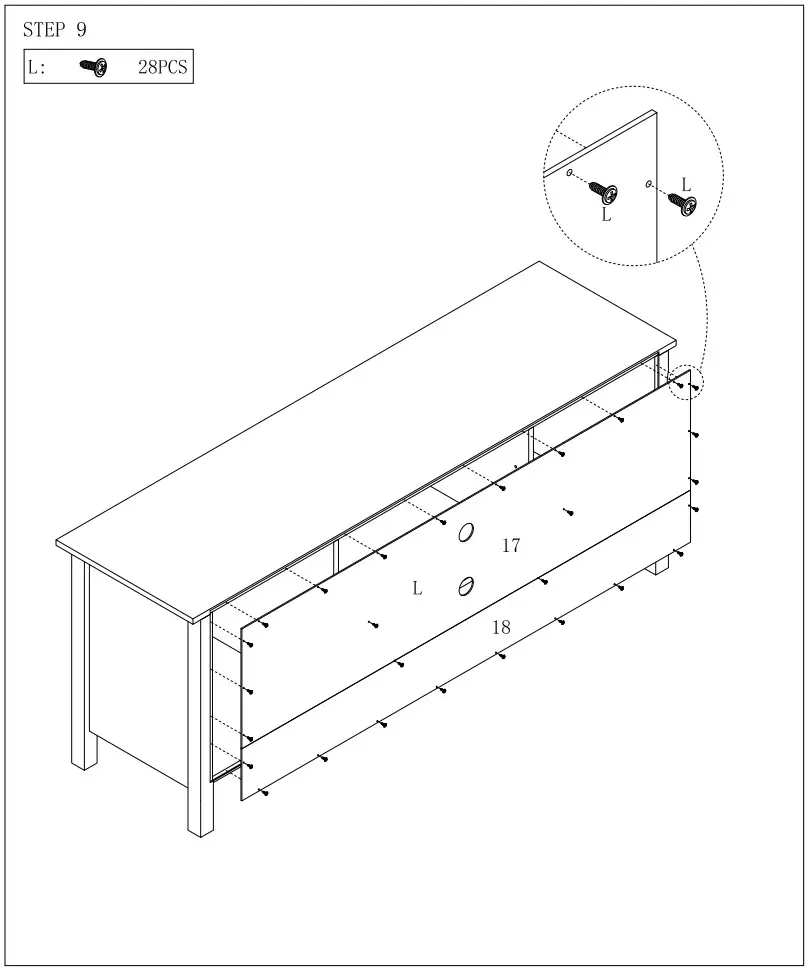 GOOD GRACIOUS TVSJH017 WNT HD Walnut TV Stand with Drawers - Figure 12