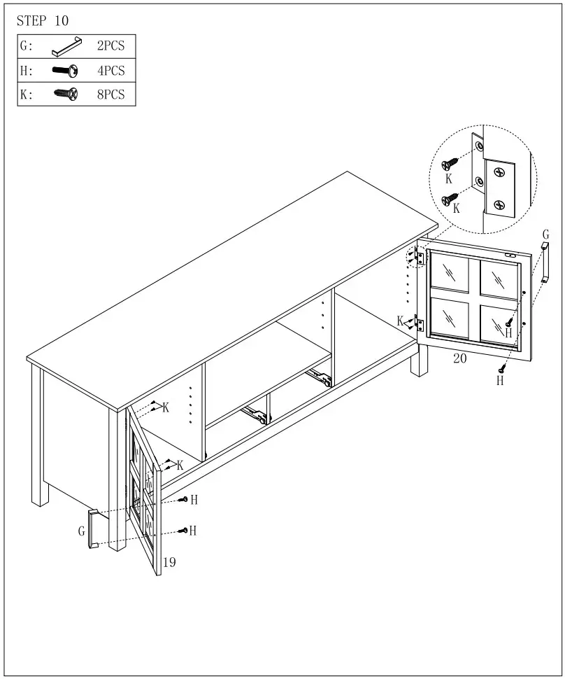 GOOD GRACIOUS TVSJH017 WNT HD Walnut TV Stand with Drawers - Figure 13