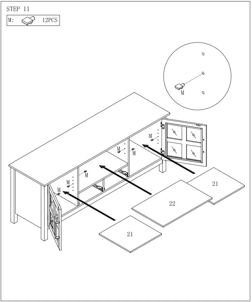 GOOD GRACIOUS TVSJH017 WNT HD Walnut TV Stand with Drawers - Figure 14