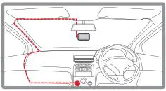 kapture 1080P Full HD Dual Channel Dash Camera User Manual - Insert the power cable adapter onto the dash camera power socket