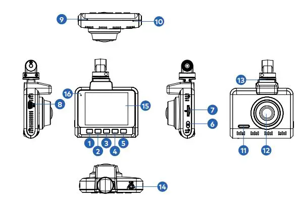 kapture 1080P Full HD Dual Channel Dash Camera User Manual - PRODUCT OVERVIEW