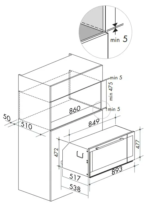 ILVE 90CM Built-In Electric Oven- Diyagram
