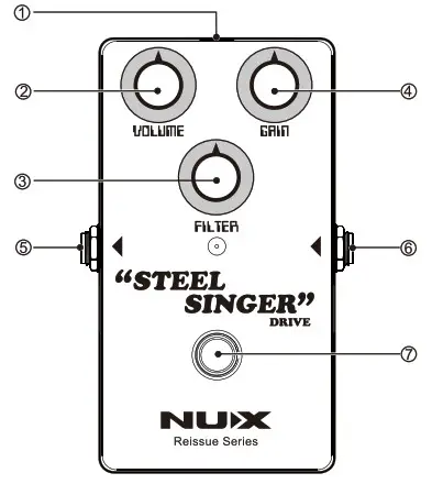 NUX Steel Singer Drive Effect Pedal - product interface
