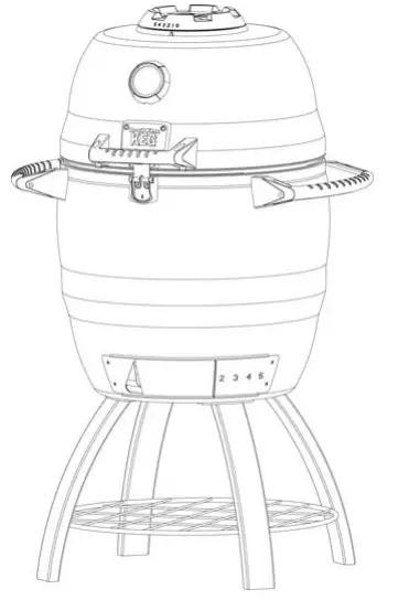 Broil King 2000 Series Steel Charcoal Kamado Grill 1