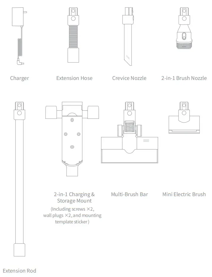dreametech T10 Cordless Vacuum Cleaner - Accessories