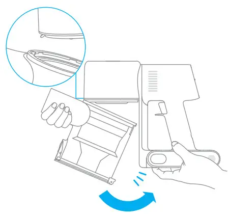 dreametech T10 Cordless Vacuum Cleaner - clip on the vacuum