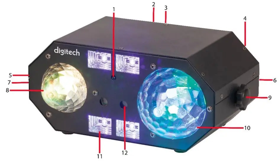 digitech SL-3542 5-In-1 Ball Waterwave Laser UV and Strobe Party Light - parts