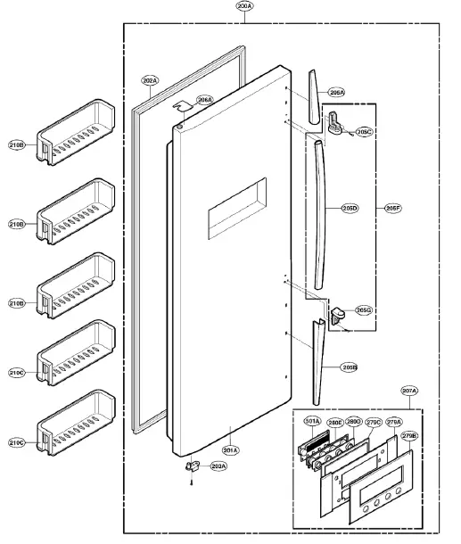 LG GR-C207 Freezer Door-1