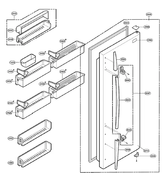 LG GR-C207 Freezer Door-2