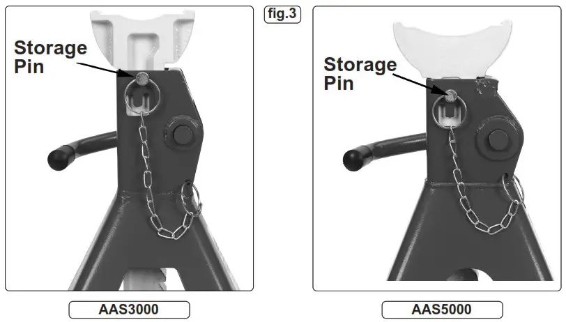 SEALEY AAS3000 Auto Rise Ratchet Axle Stands Pair 5tonne Capacity Per Stand - MAINTENANCE