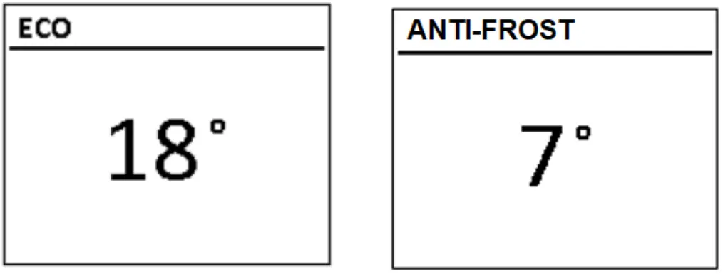 Temperatures. Programme Settings