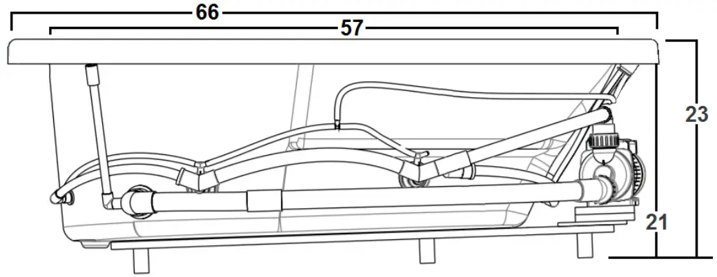 Laurel Mountain 6642GTA064 66 Inch x 42 Inch Drop In Acrylic Air Bath - Figure 2