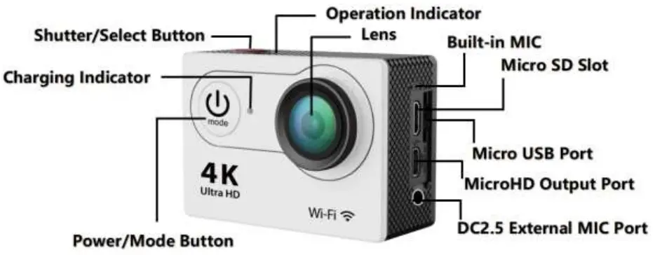 Shenzhen Jinbihu Electronics J7000 4K Ultra HD Action Camera - FIGURE 1