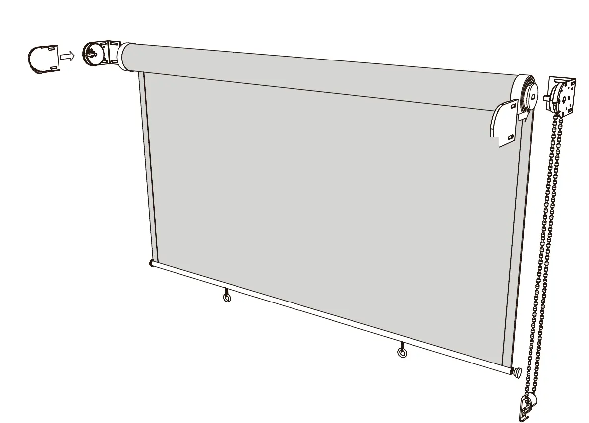 NESLING Roller blind 2.48 meters wide x 2.4 long