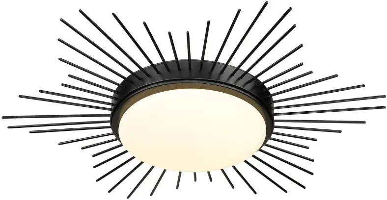 GOLDEN LIGHTING 9126-FM18 BLK-OP Matte Black Kieran 18 Inch Wide LED Flush Mount Bowl Ceiling Fixture