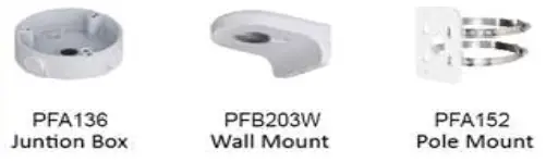 dahua DH-IPC-HDW1220S 2MP IR Eyeball Network Camera - Accessories