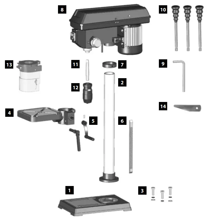 GUDE GTB 16-605 Bench Drill - fig 1