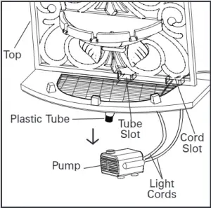 Homedics WFL-GRE EnviraScape Grecian Gardens Illuminated Tabletop Relaxation Fountain Instruction Figure 2