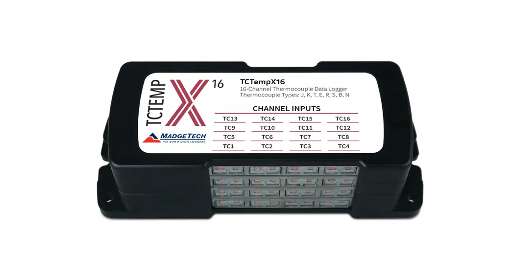 Madgetech Tctempx Series 16 Channel Thermocouple Temperature Data Logger User Guide