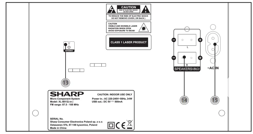 SHARP HI-FI MICRO SYSTEM - Front panel