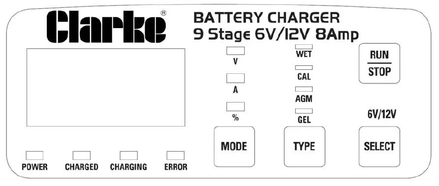 Clarke IBC8 6V 12V Intelligent Battery Charger Starters-5