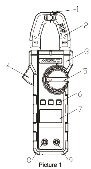 NAVAC NMC1 Digital Electrical Clamp Meter FIG 1