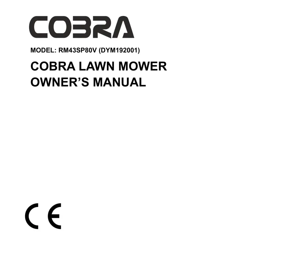 COBRA RM43SP80V Lawn Mower Owner's Manual
