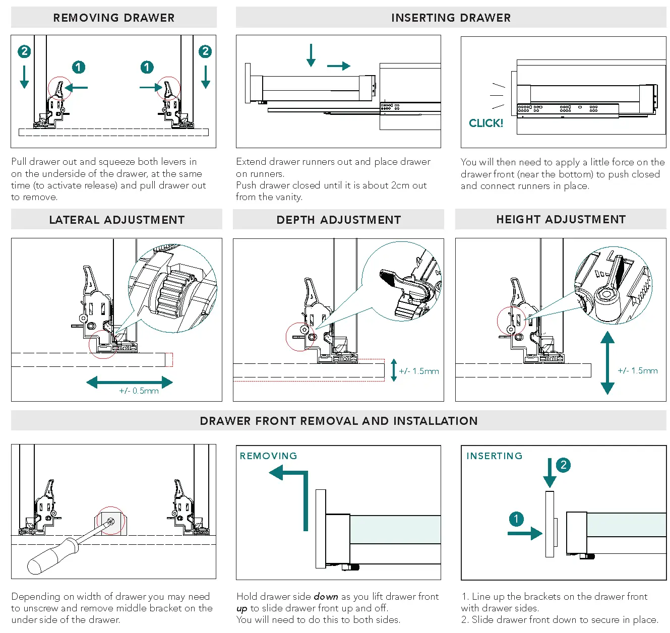 DELUXE LED CLEAR GLASS DRAWERS