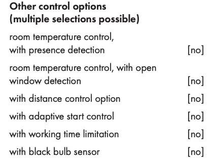 Other control options