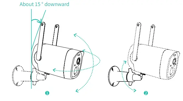 sv3c CQ1-CG522 Wireless Battery Camera Instruction Manual - Adjust the angle