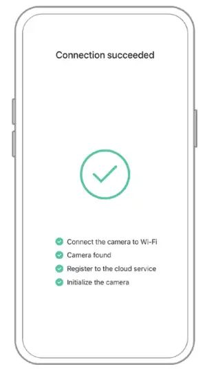 sv3c CQ1-CG522 Wireless Battery Camera Instruction Manual - After a while, the camera will give out a prompt