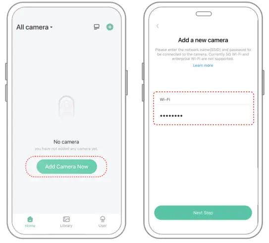 sv3c CQ1-CG522 Wireless Battery Camera Instruction Manual - Click the Add Camera Now